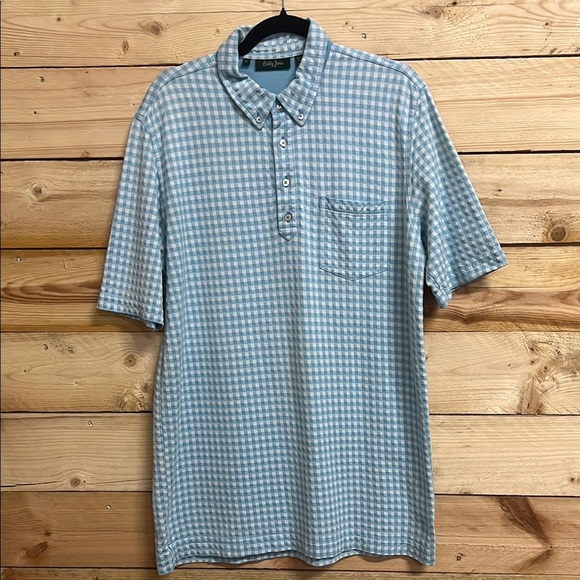 Bobby Jones Blue Polo Shirt Lightweight Cotton Blend - Picture 1 of 11